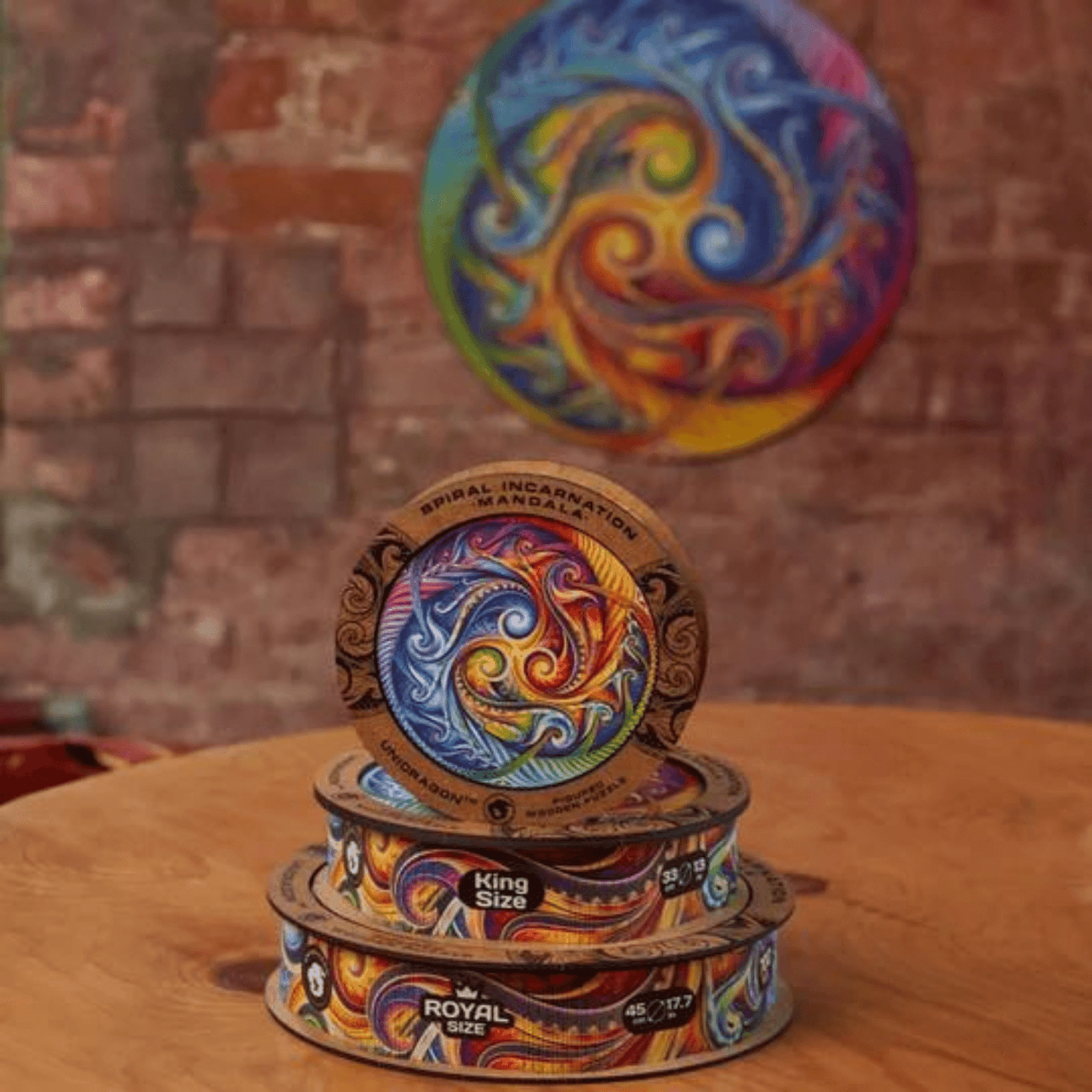 Mandala Puzzle | Spiral Incarnation Wooden Puzzle-Unidragon--