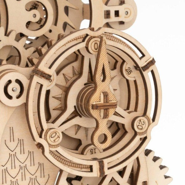 Owls jigsaw as a pendulum clock-Mechanical wooden jigsaw-Robotime--