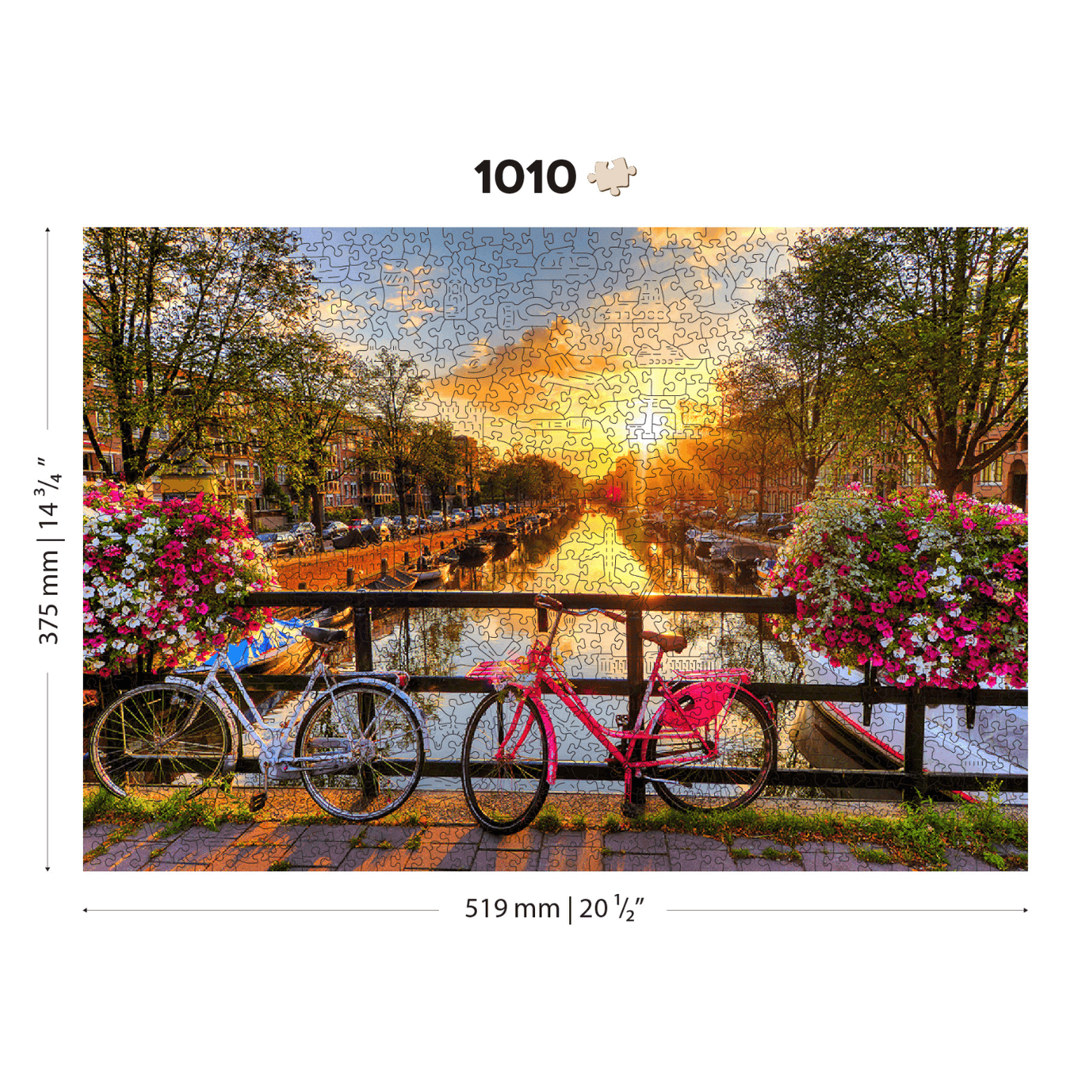 Bicycles of Amsterdam | Wooden Puzzle 1010-WoodenCity--