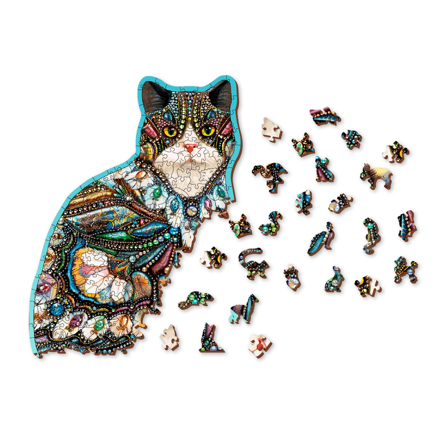 The Jewelled Cat Puzzle | Wooden Puzzle 250-Puzzle-WoodenCity--