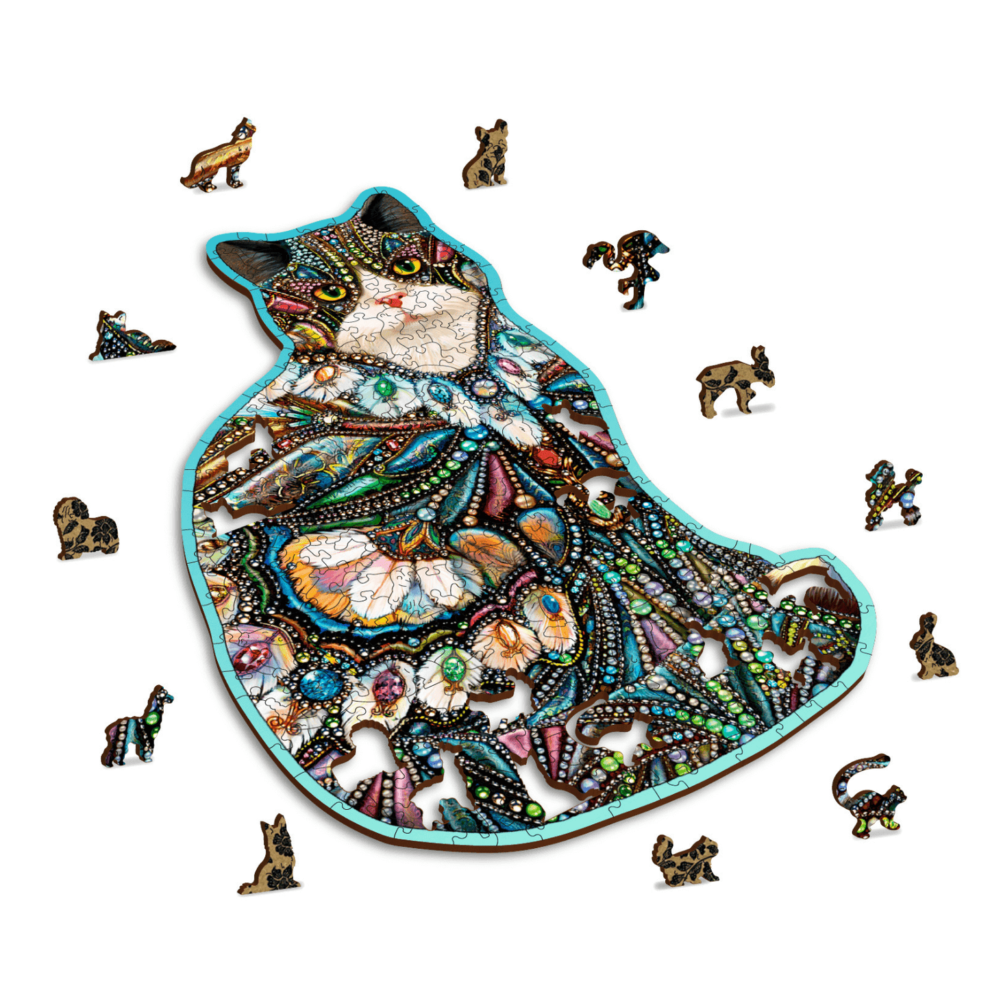 The Jewelled Cat Puzzle | Wooden Puzzle 250-Puzzle-WoodenCity--