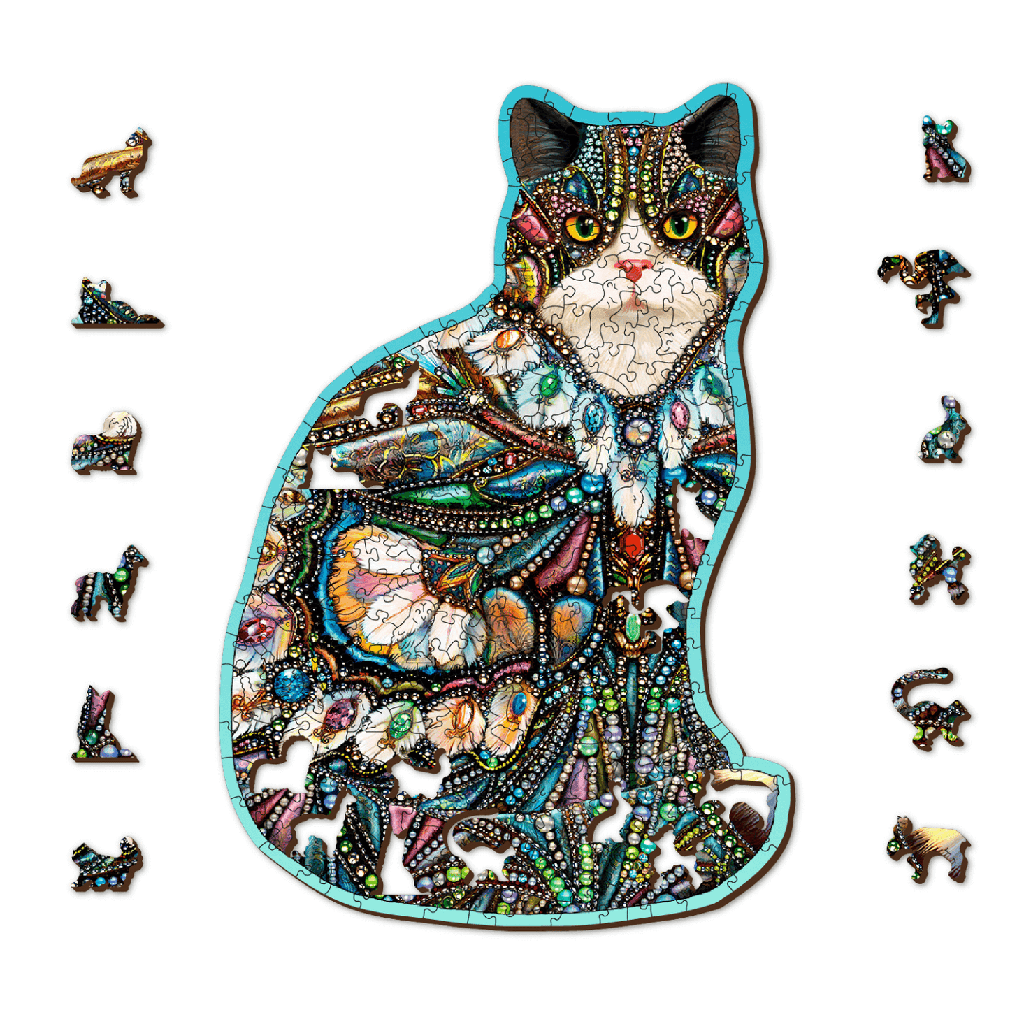 The Jewelled Cat Puzzle | Wooden Puzzle 250-Puzzle-WoodenCity--