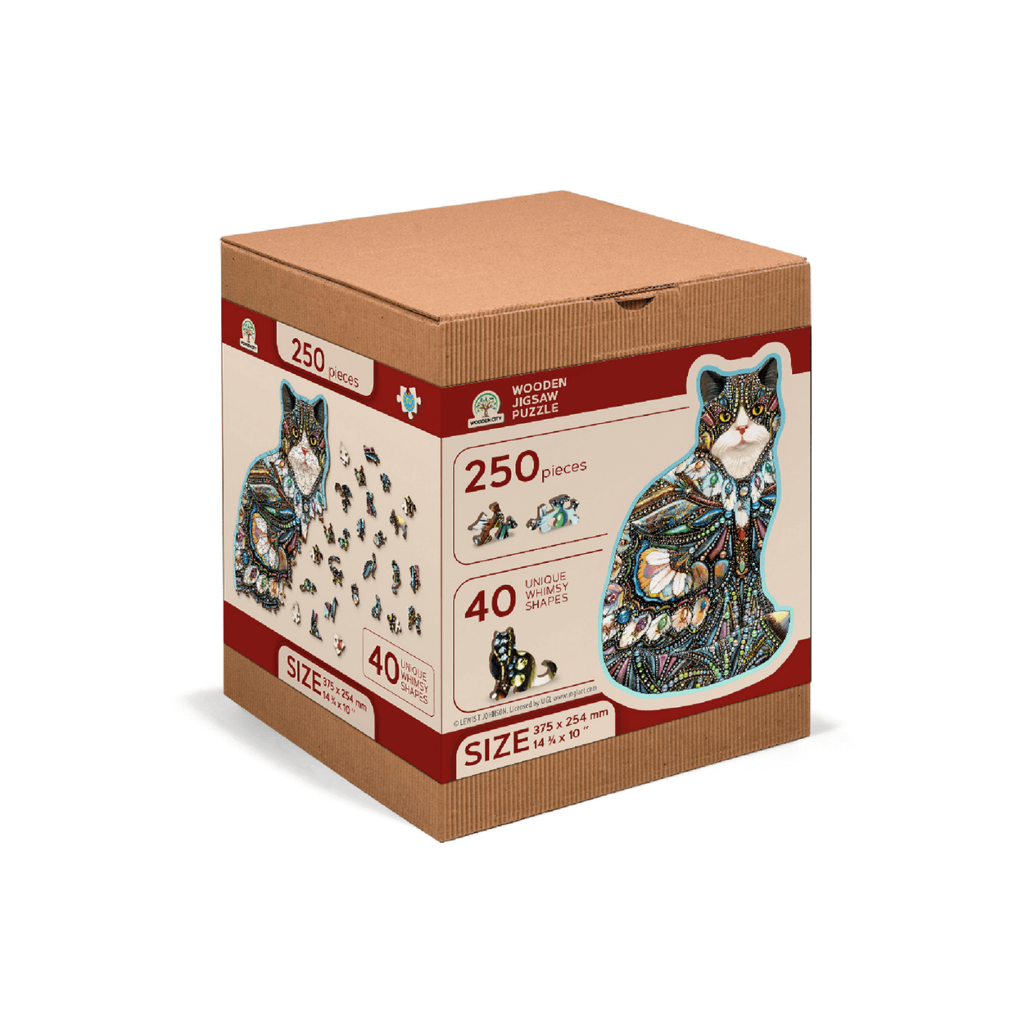 The Jewelled Cat Puzzle | Wooden Puzzle 250-Puzzle-WoodenCity--