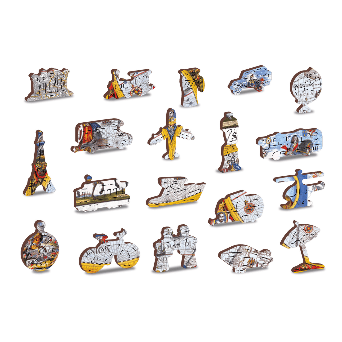 Nova Terrarum Antique Map | Puzzle Wooden Puzzle 1010-WoodenCity--