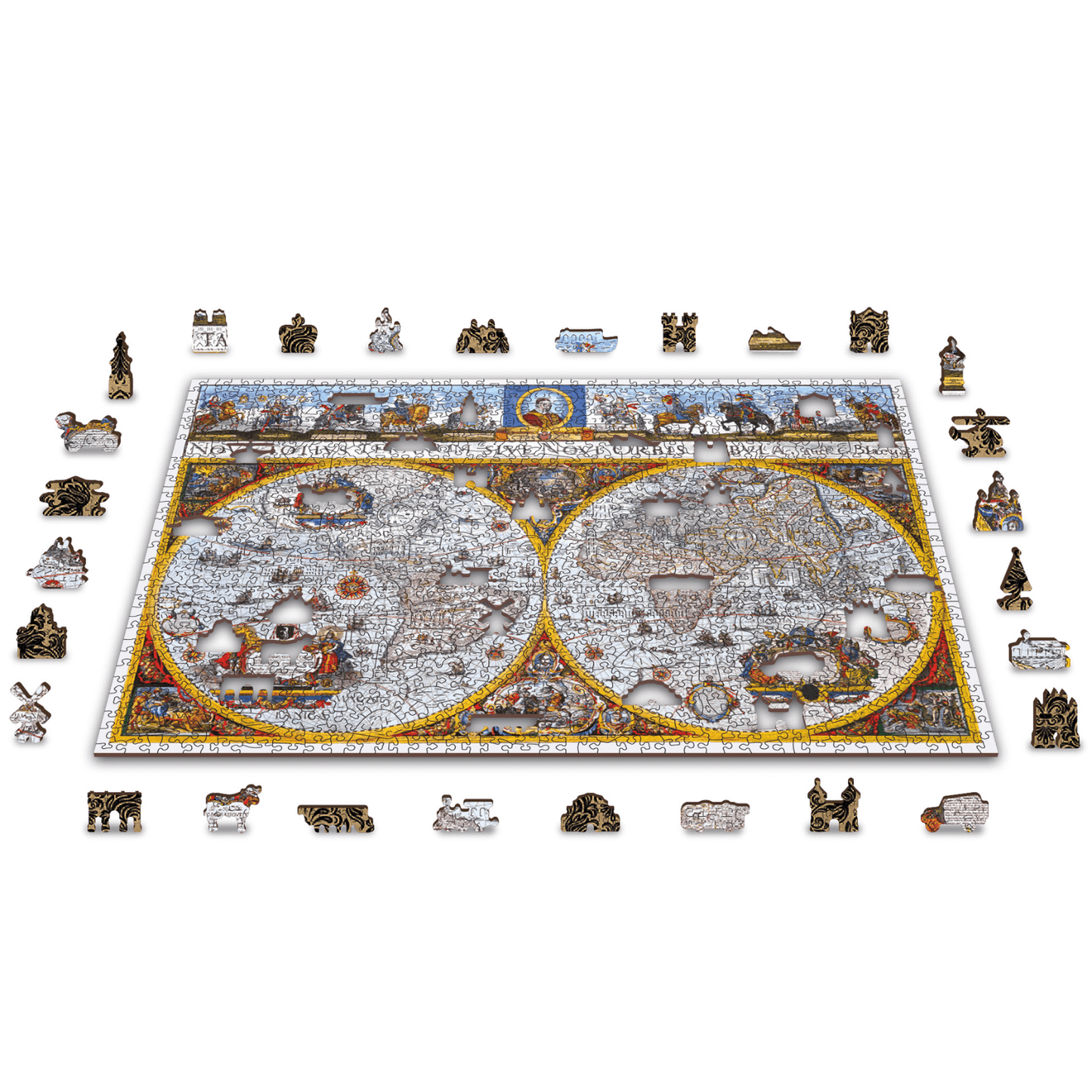 Nova Terrarum Antique Map | Puzzle Wooden Puzzle 1010-WoodenCity--