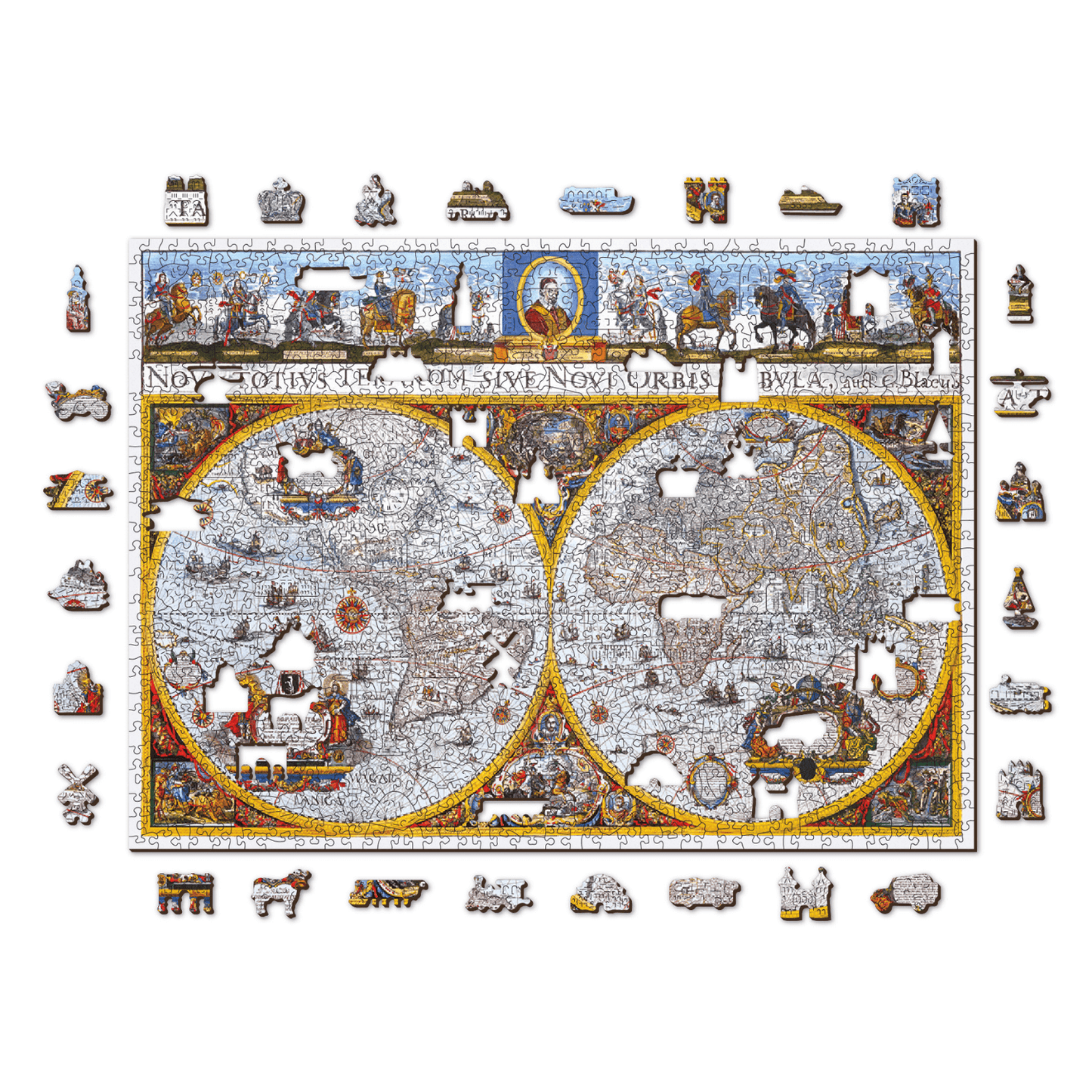 Nova Terrarum Antique Map | Puzzle Wooden Puzzle 1010-WoodenCity--