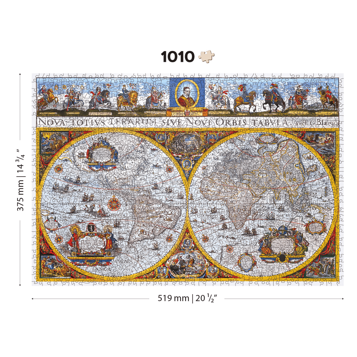 Nova Terrarum Antique Map | Puzzle Wooden Puzzle 1010-WoodenCity--
