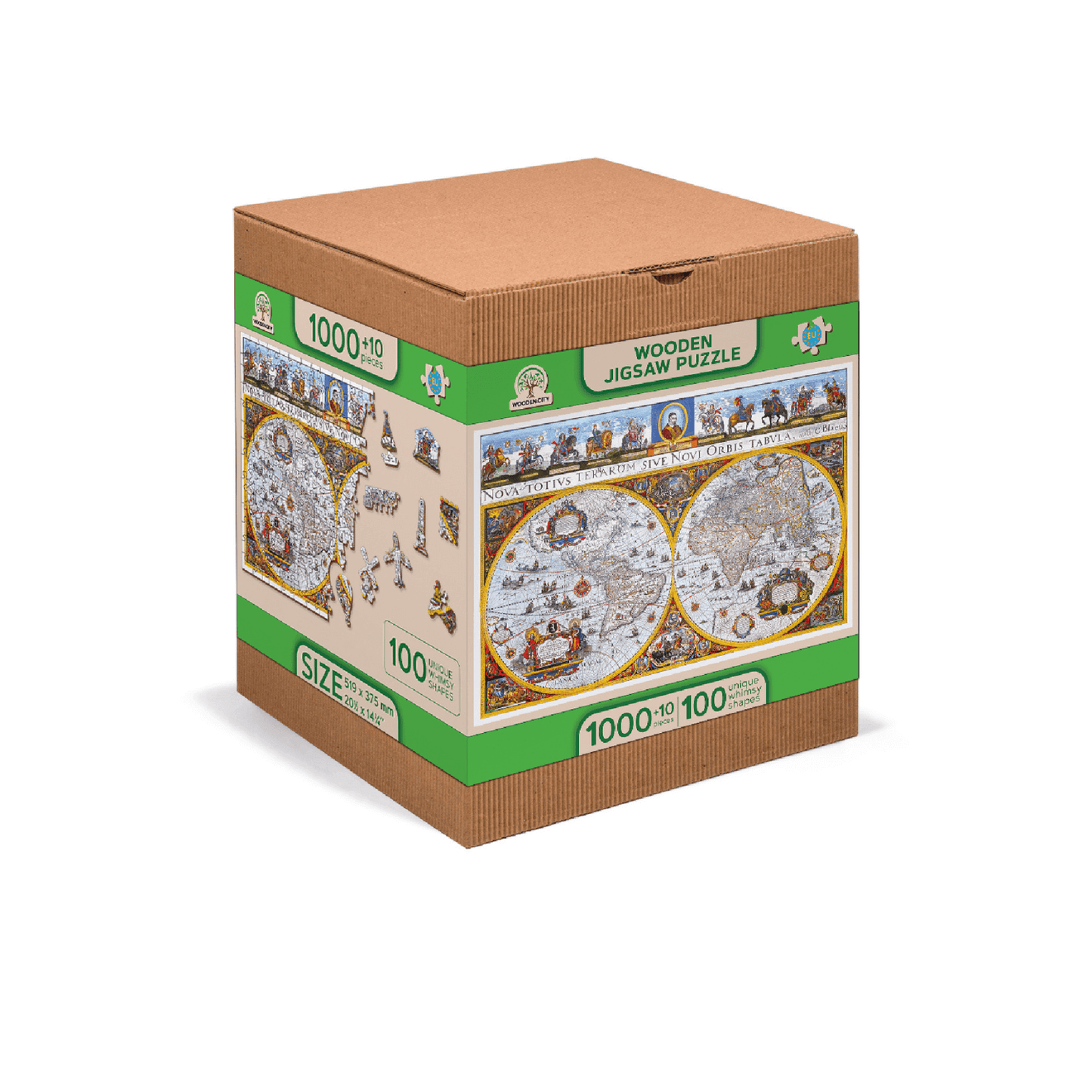 Nova Terrarum Antique Map | Puzzle Wooden Puzzle 1010-WoodenCity--