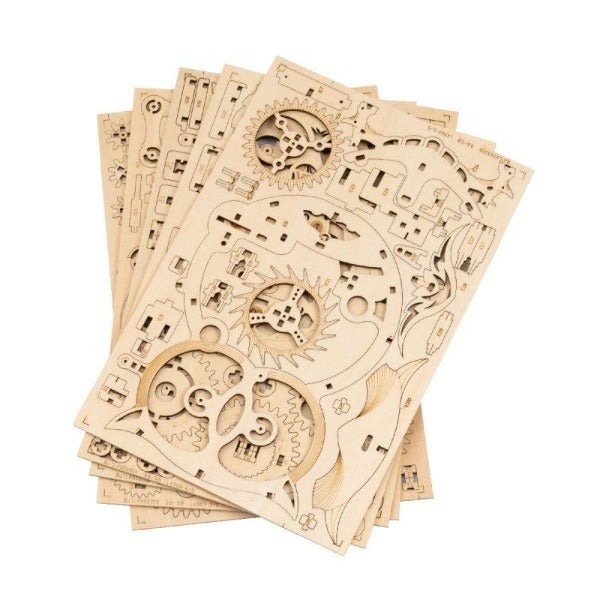 Owls jigsaw as a pendulum clock-Mechanical wooden jigsaw-Robotime--