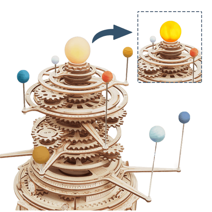 Mechanical Solar System Mechanical Wooden Puzzle-Robotime--