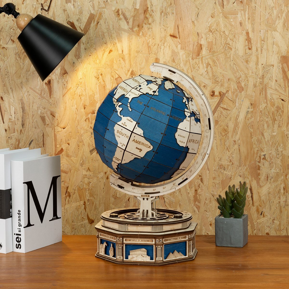 3D Globe kit-Mechanical wooden puzzle-Robotime--
