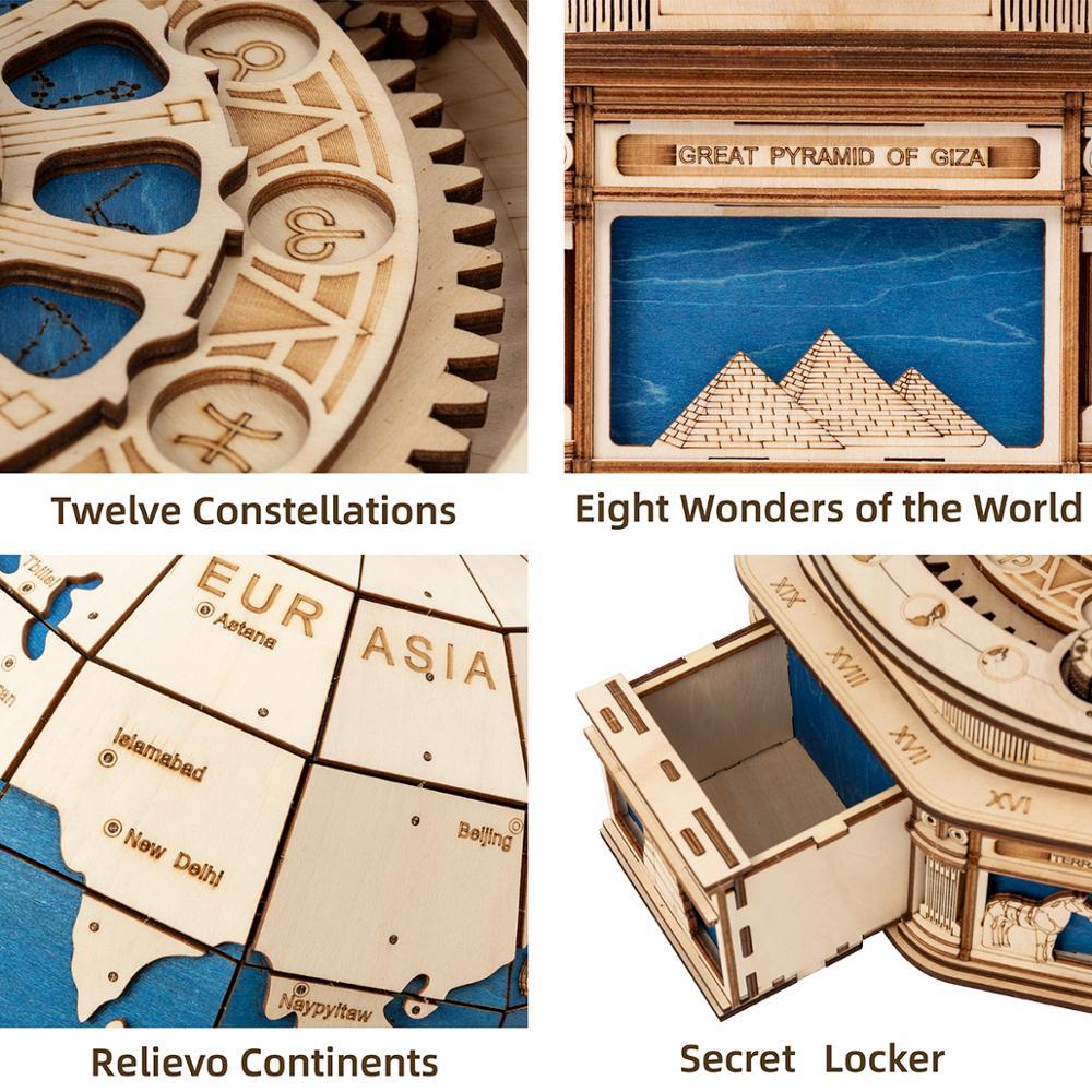 3D Globe kit-Mechanical wooden puzzle-Robotime--