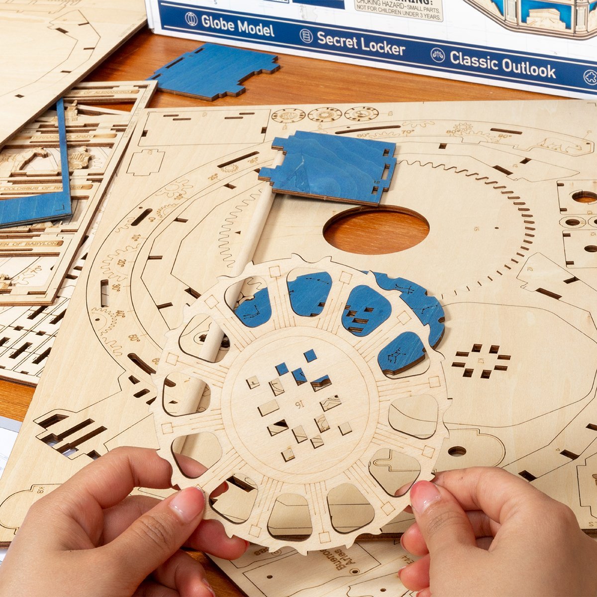3D Globe kit-Mechanical wooden puzzle-Robotime--