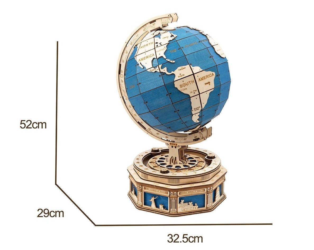 3D Globe kit-Mechanical wooden puzzle-Robotime--