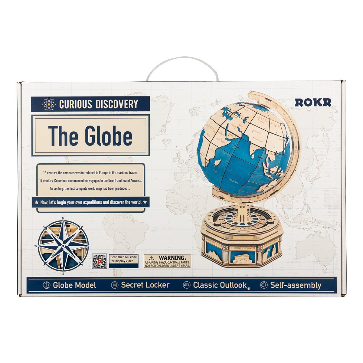 3D Globe kit-Mechanical wooden puzzle-Robotime--