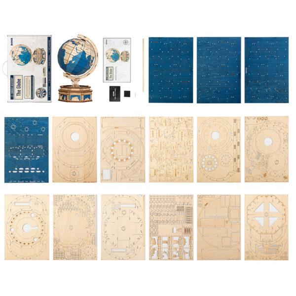 3D Globe kit-Mechanical wooden puzzle-Robotime--