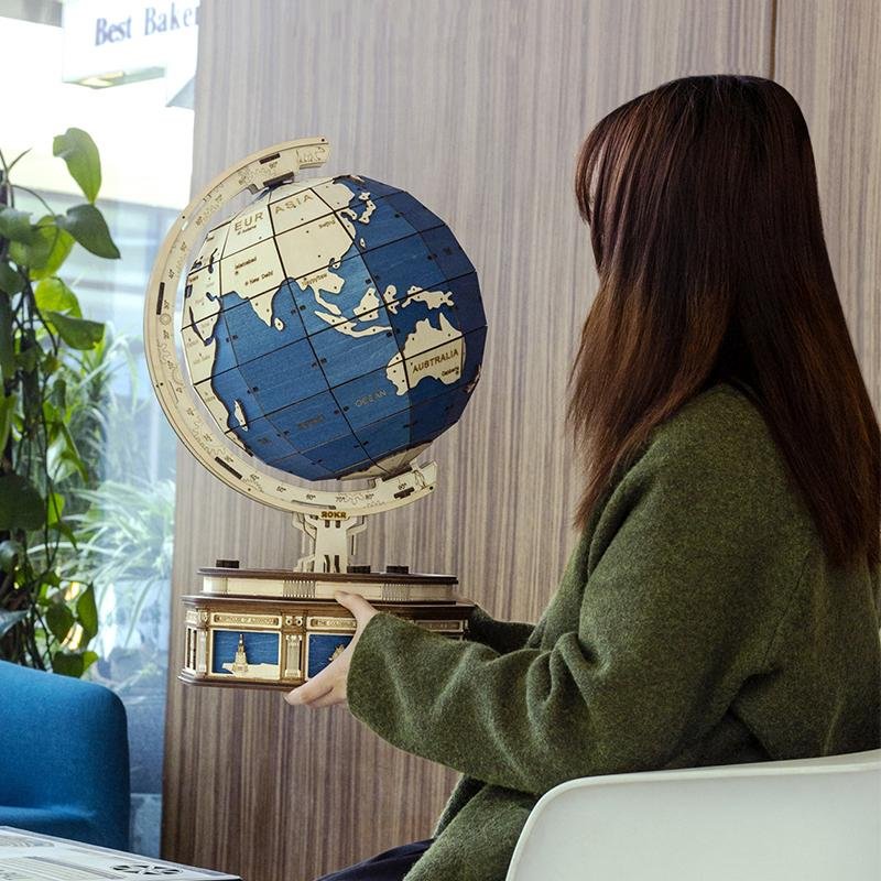 3D Globe kit-Mechanical wooden puzzle-Robotime--