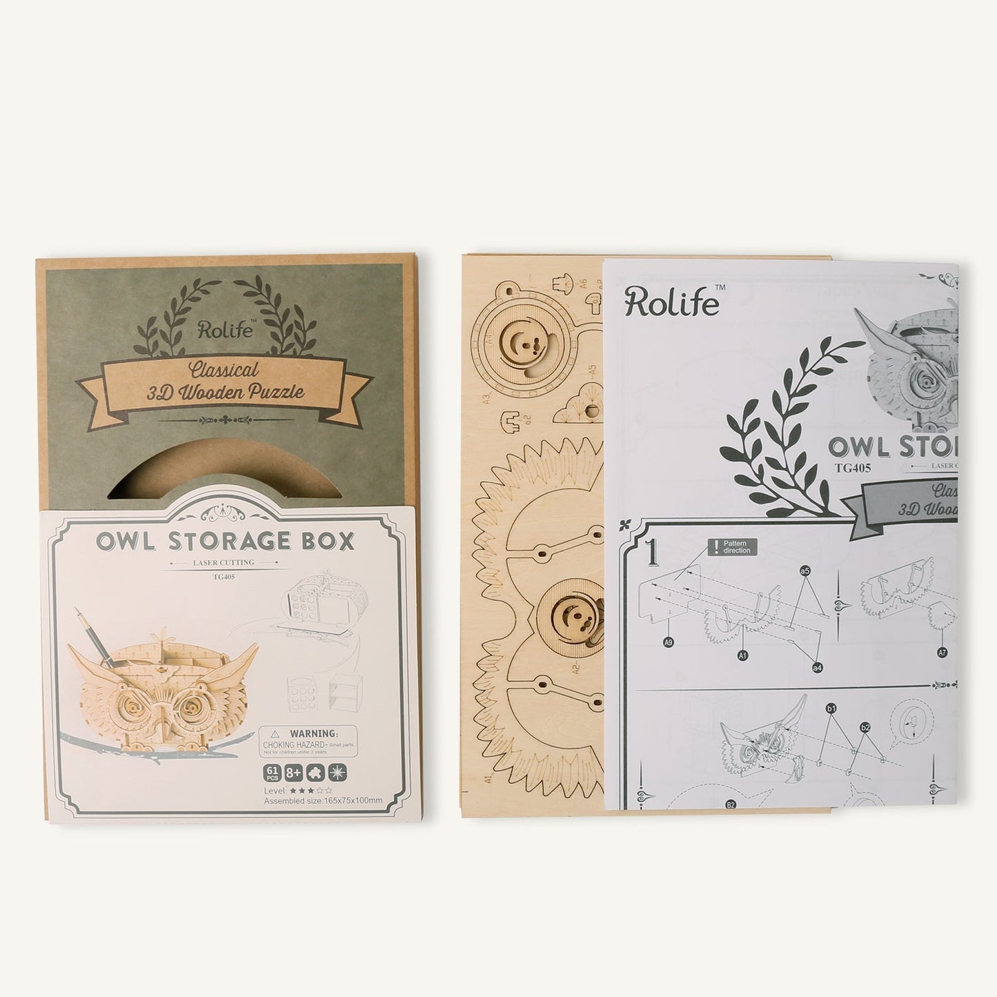 Owls Box-3D Puzzle-Robotime--