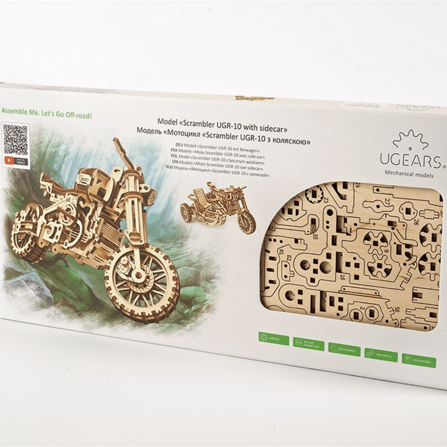 Motorbike Scrambler UGR-10-Mechanical Wooden Puzzle-Ugears--