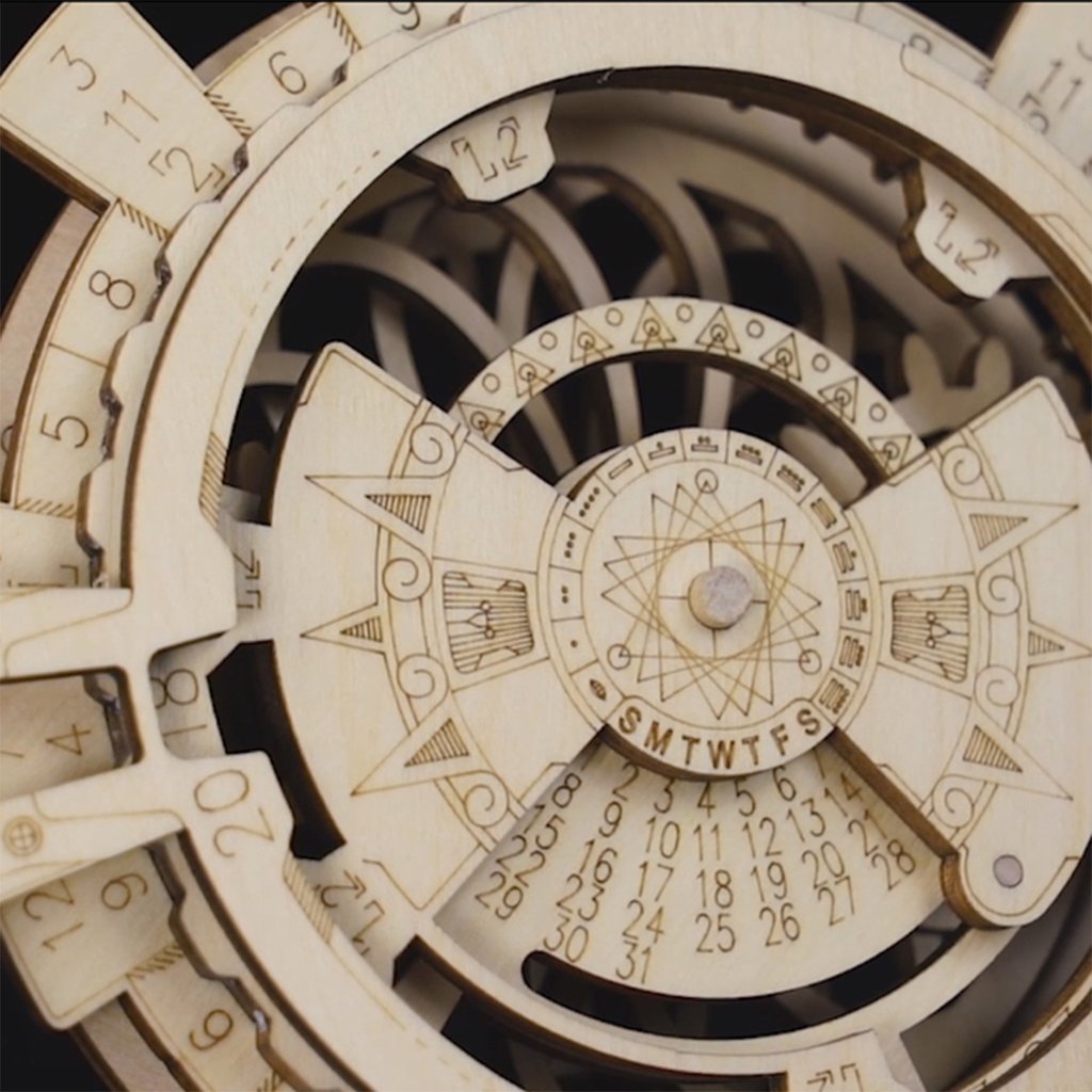 Perpetual calendar Wooden Puzzle-Mechanical Wooden Puzzle-Robotime--