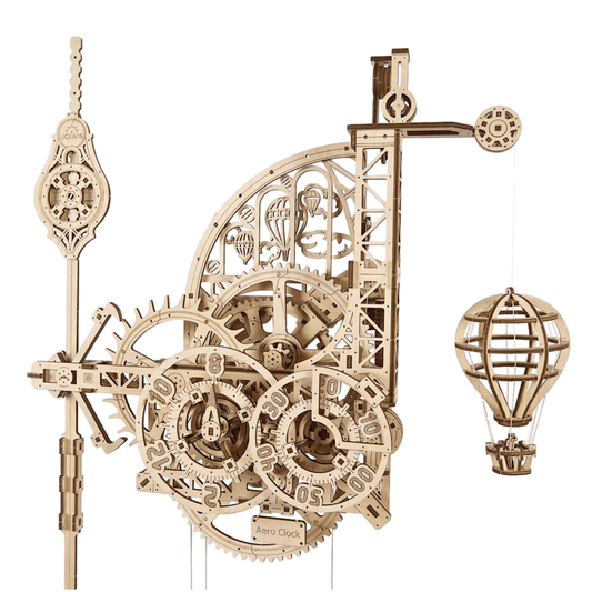 Aero Wall Clock with Pendulum-Mechanical Wooden Puzzle-Ugears--