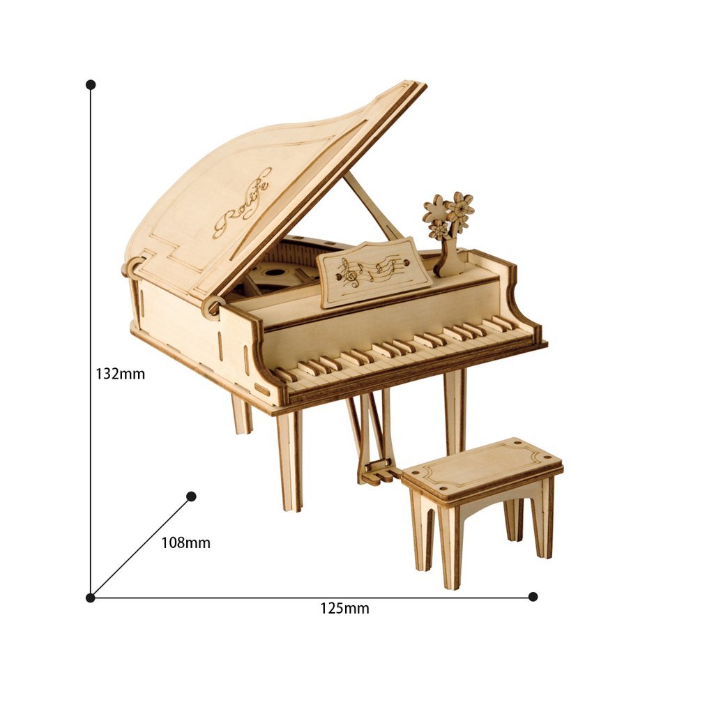 Big Piano Wood 3D Puzzle-3D Puzzle-Robotime--