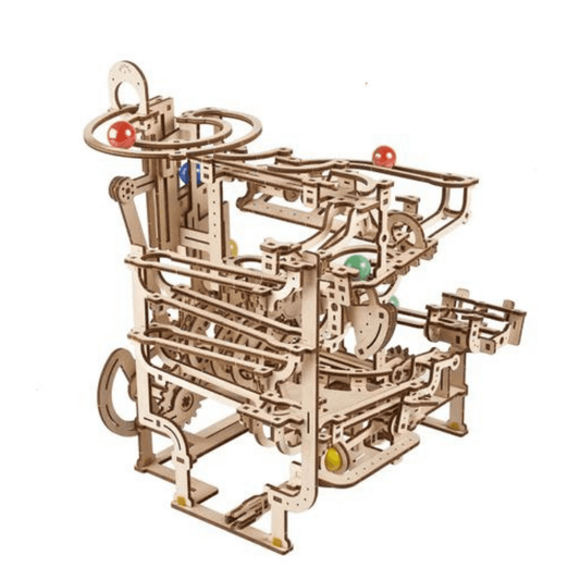 Marble run with step winch-Mechanical wooden puzzle-Ugears--