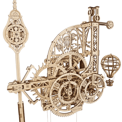 Aero wall clock with pendulum-mechanical wooden puzzle-Ugears--