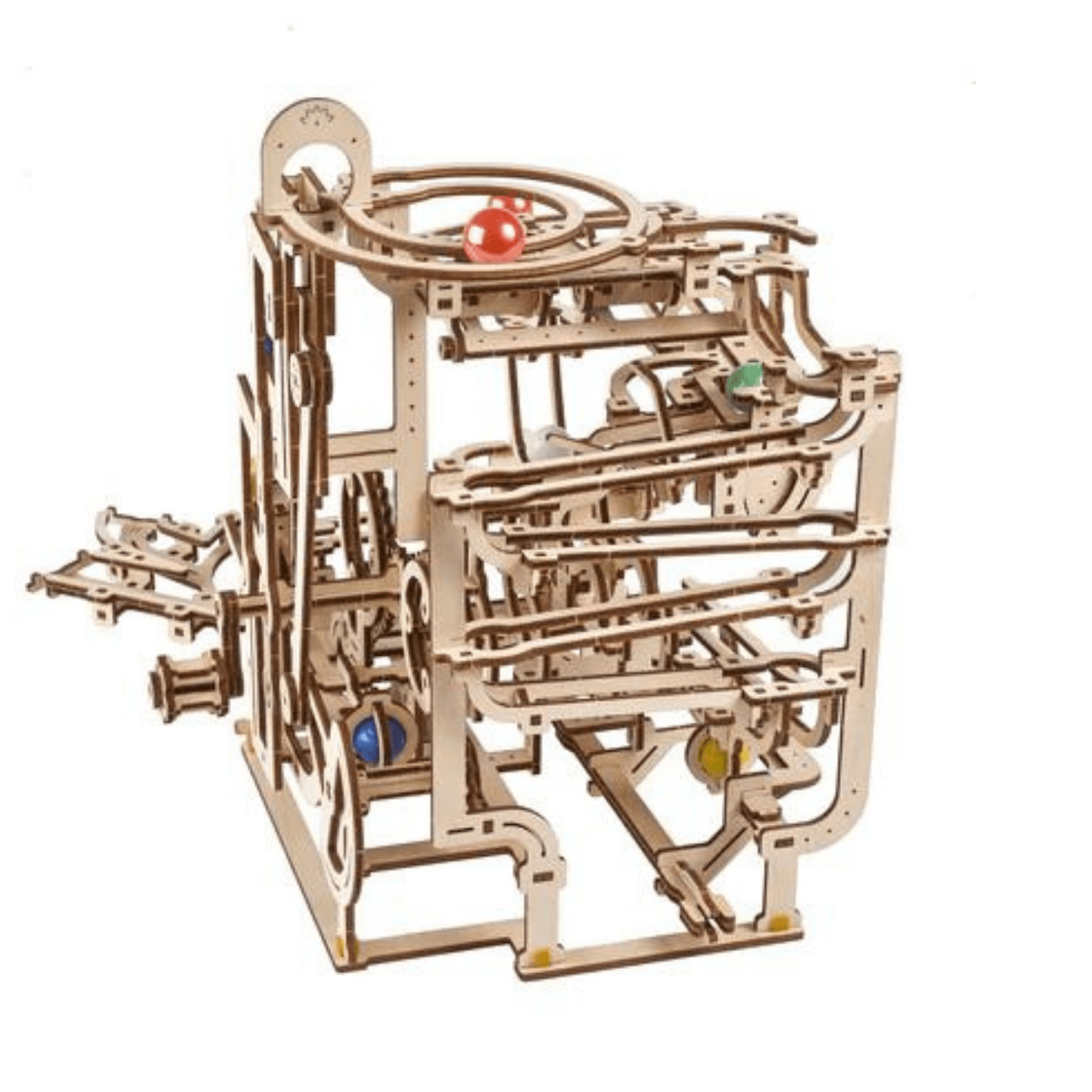 Marble run with stepped winch-Mechanical wooden puzzle-Ugears--