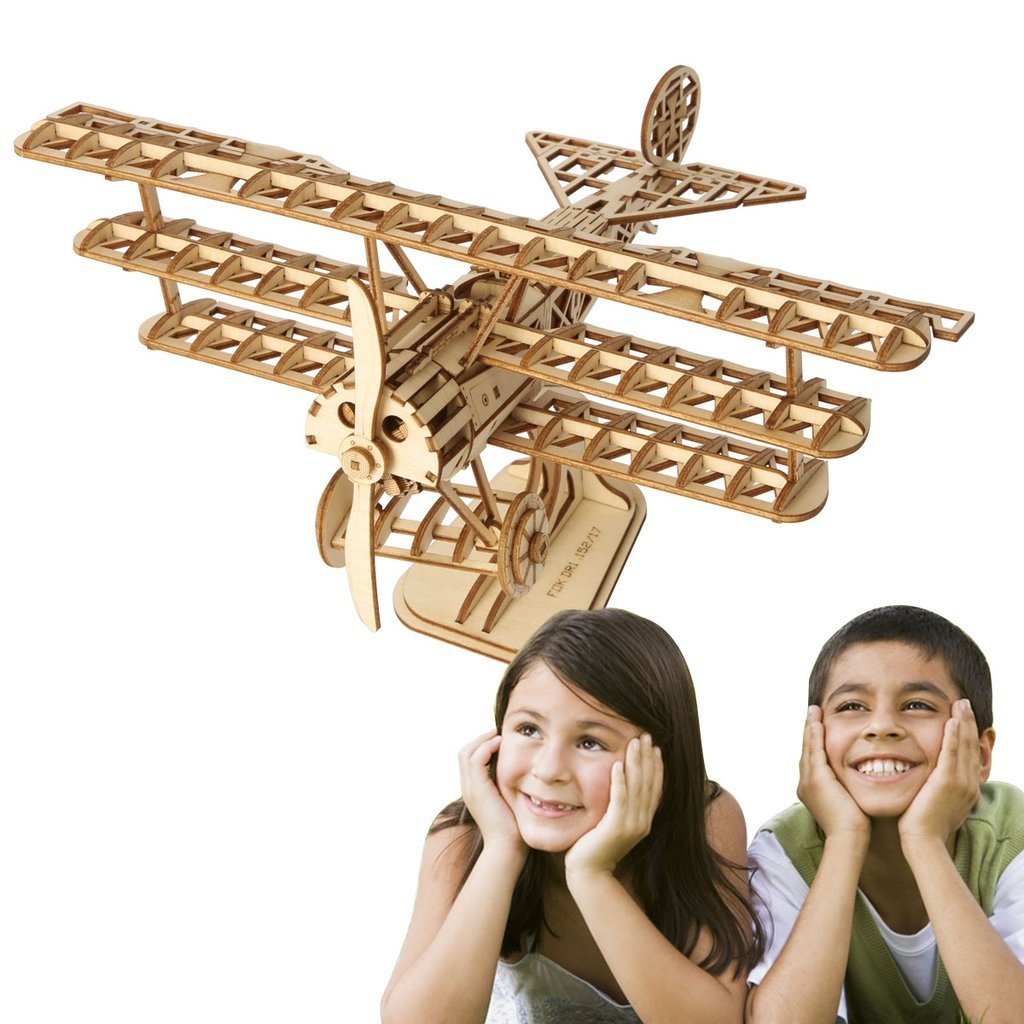 Aeroplane triplane-3D Puzzle-Robotime--