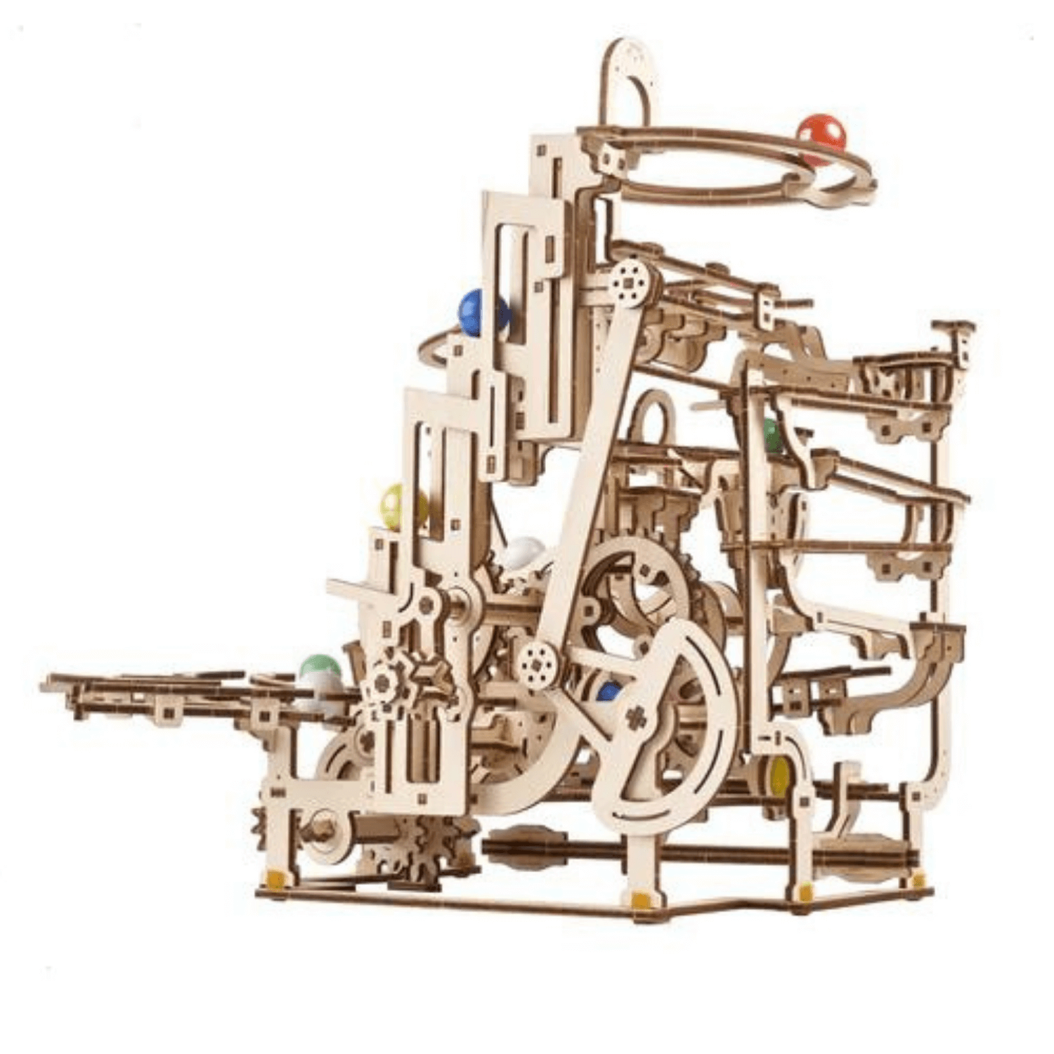 Marble run with stepped winch-Mechanical wooden puzzle-Ugears--