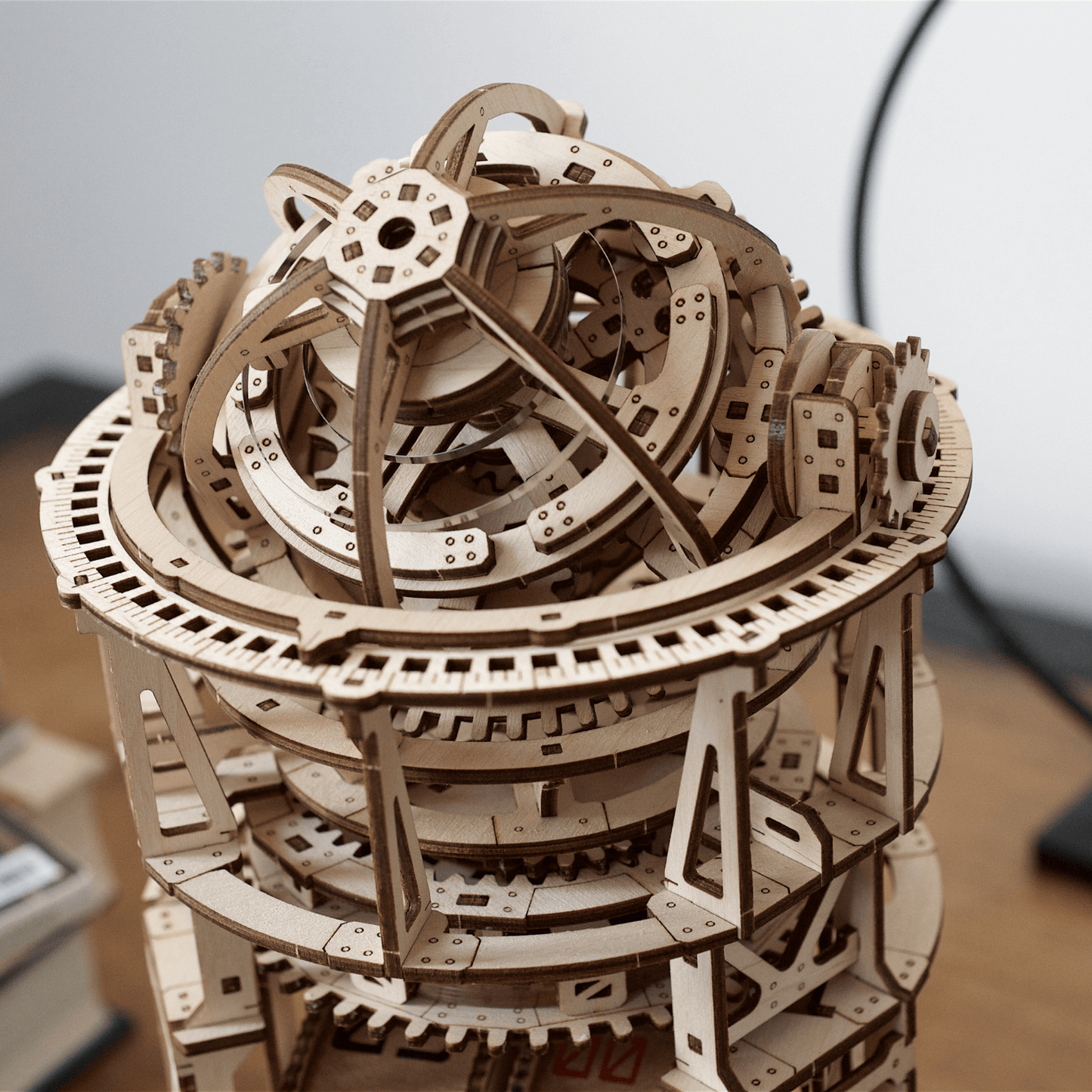 Tourbilllon Table Clock Stargazer-Mechanical Wooden Puzzle-Ugears--