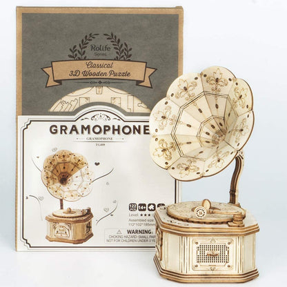 Gramophone for jigsaw-3D Puzzle-Robotime--