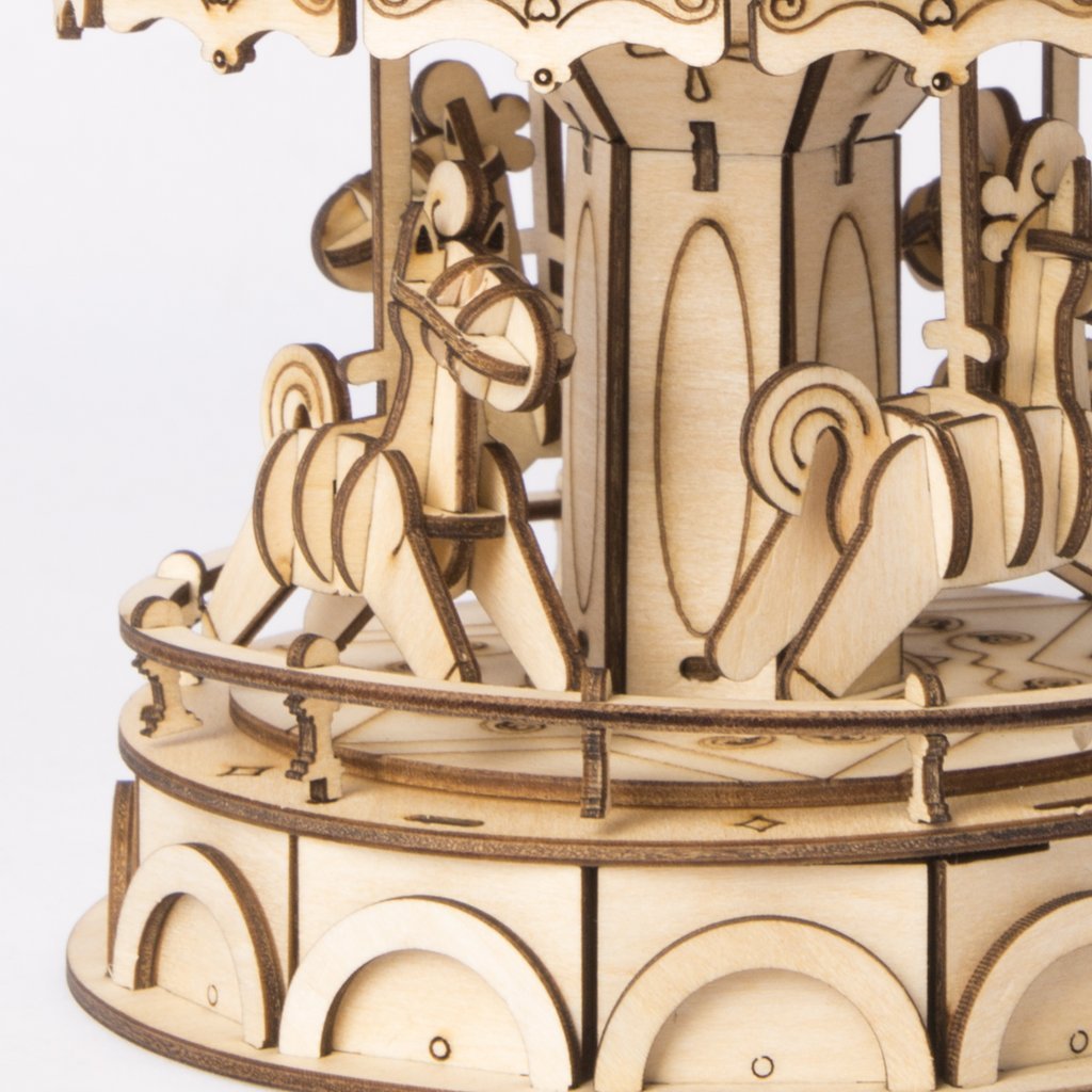 Wooden carousel as a jigsaw-3D Puzzle-Robotime--