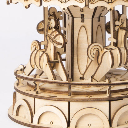 Wooden carousel as a jigsaw-3D Puzzle-Robotime--