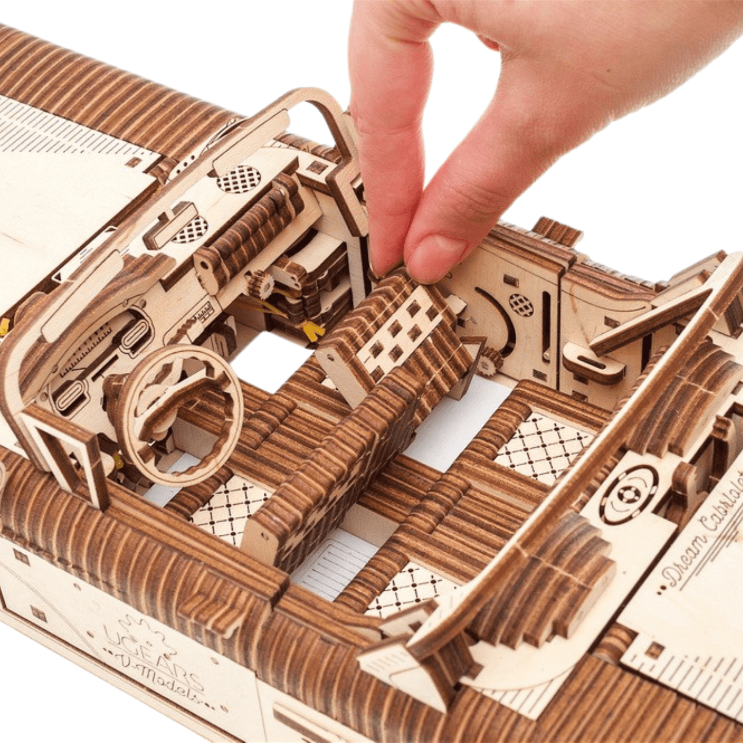 Dream Cabriolet VM-05-Mechanical wooden puzzle-Ugears--