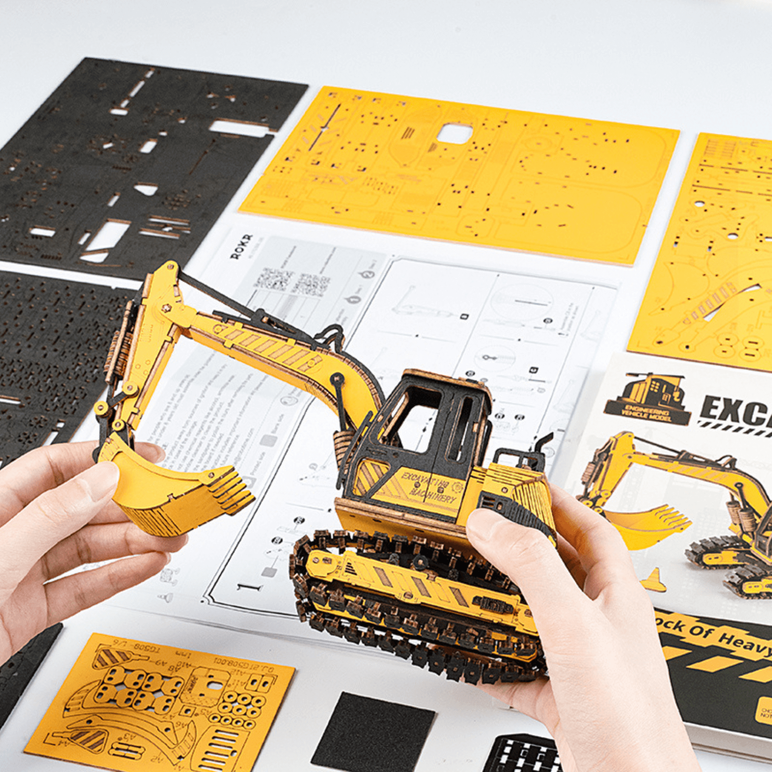 Excavator | Construction Machinery-3D Puzzle-Robotime--