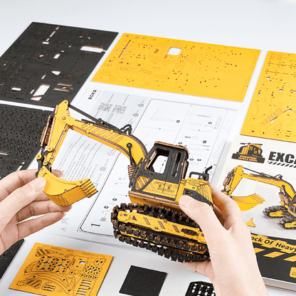 Excavator | Construction Machinery-3D Puzzle-Robotime--