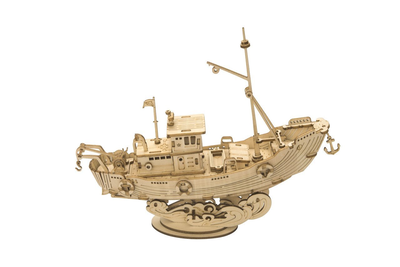 DIY Fishing Ship-3D Puzzle-Robotime--