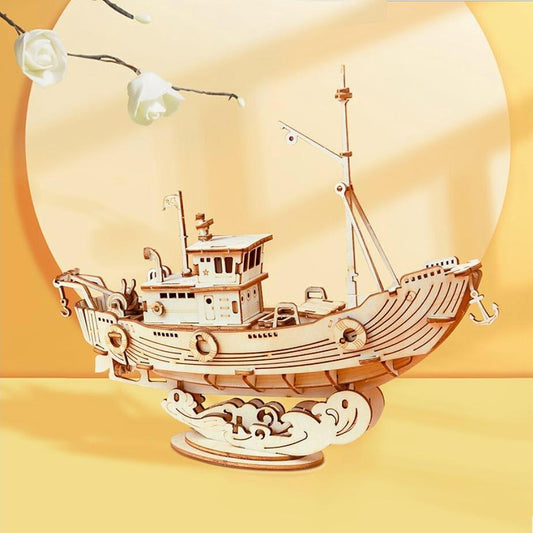 DIY Fishing Ship-3D Puzzle-Robotime--