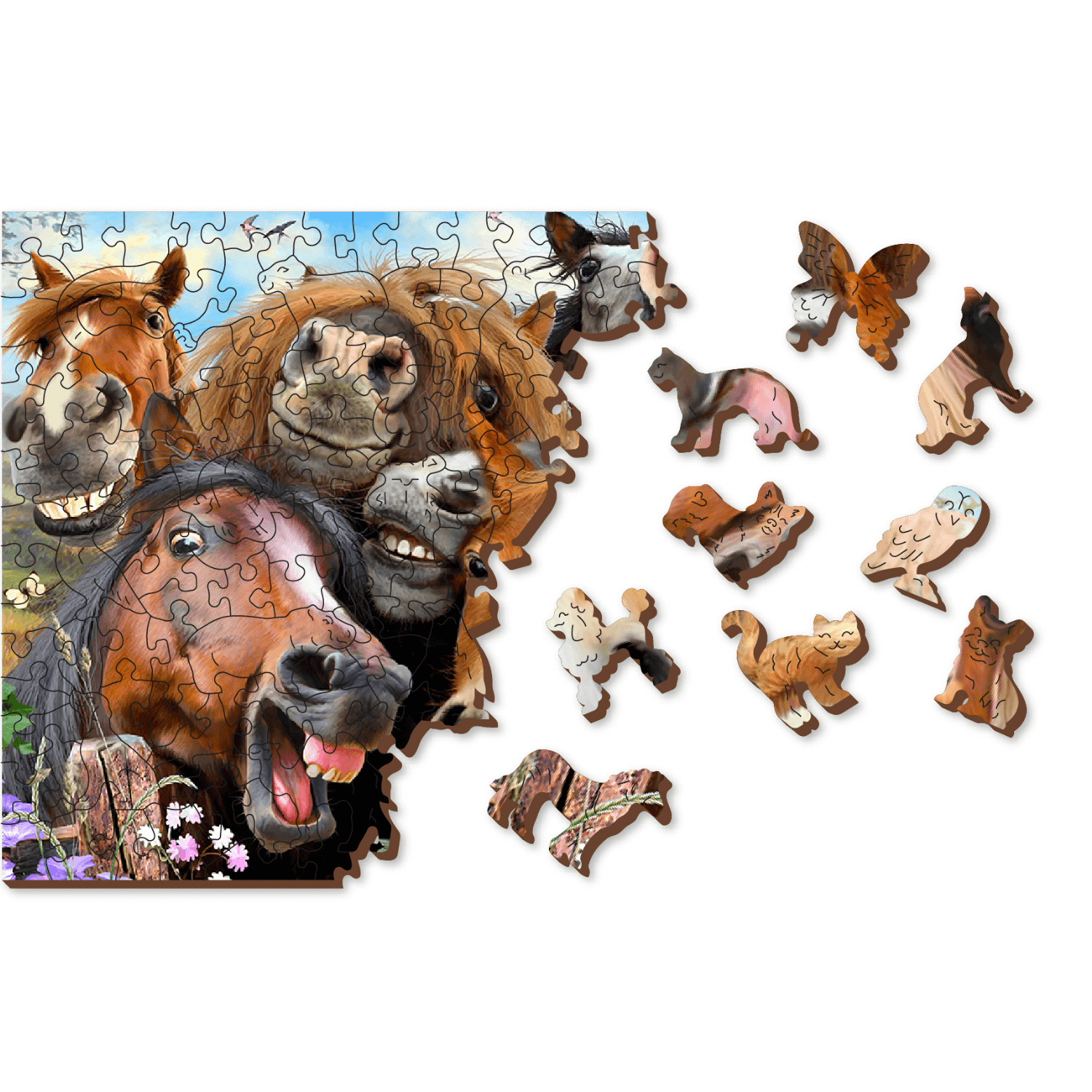 Crazy Horses Puzzle | Wooden Puzzle 505-WoodenCity-