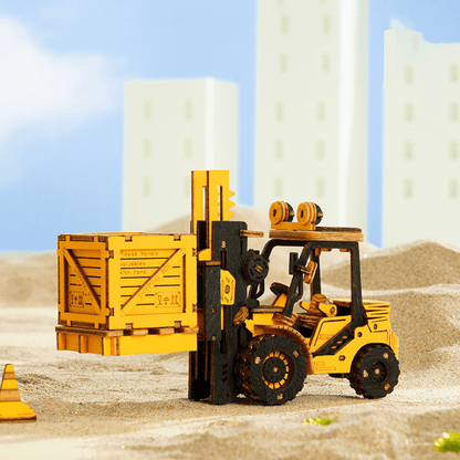 Forklift truck | Construction machinery-3D Puzzle-Robotime--