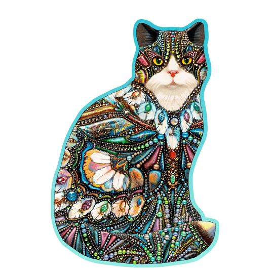 The Jewelled Cat Puzzle | Wooden Puzzle 250-Puzzle-WoodenCity--