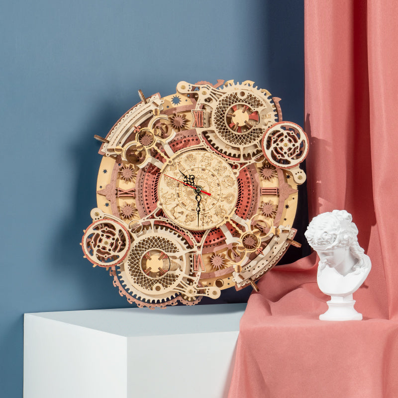 Zodiac Wall Clock & Calendar-Mechanical Wooden Puzzle-Robotime--