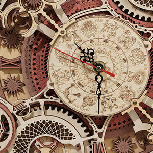 Zodiac Wall Clock & Calendar-Mechanical Wooden Puzzle-Robotime--