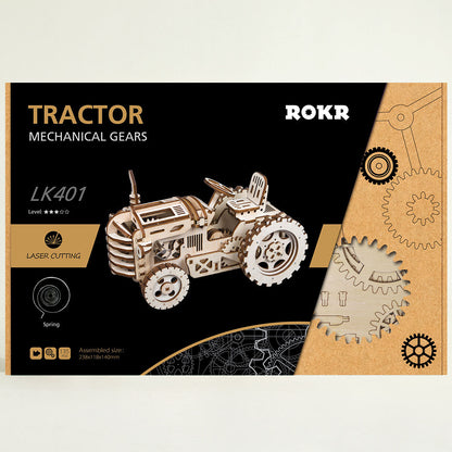 Tractor 3D Puzzle - Mechanical-Mechanical Wooden Puzzle-Robotime--