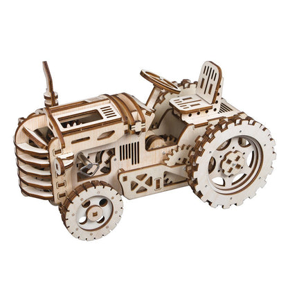 Tractor 3D Puzzle - Mechanical-Mechanical Wooden Puzzle-Robotime--