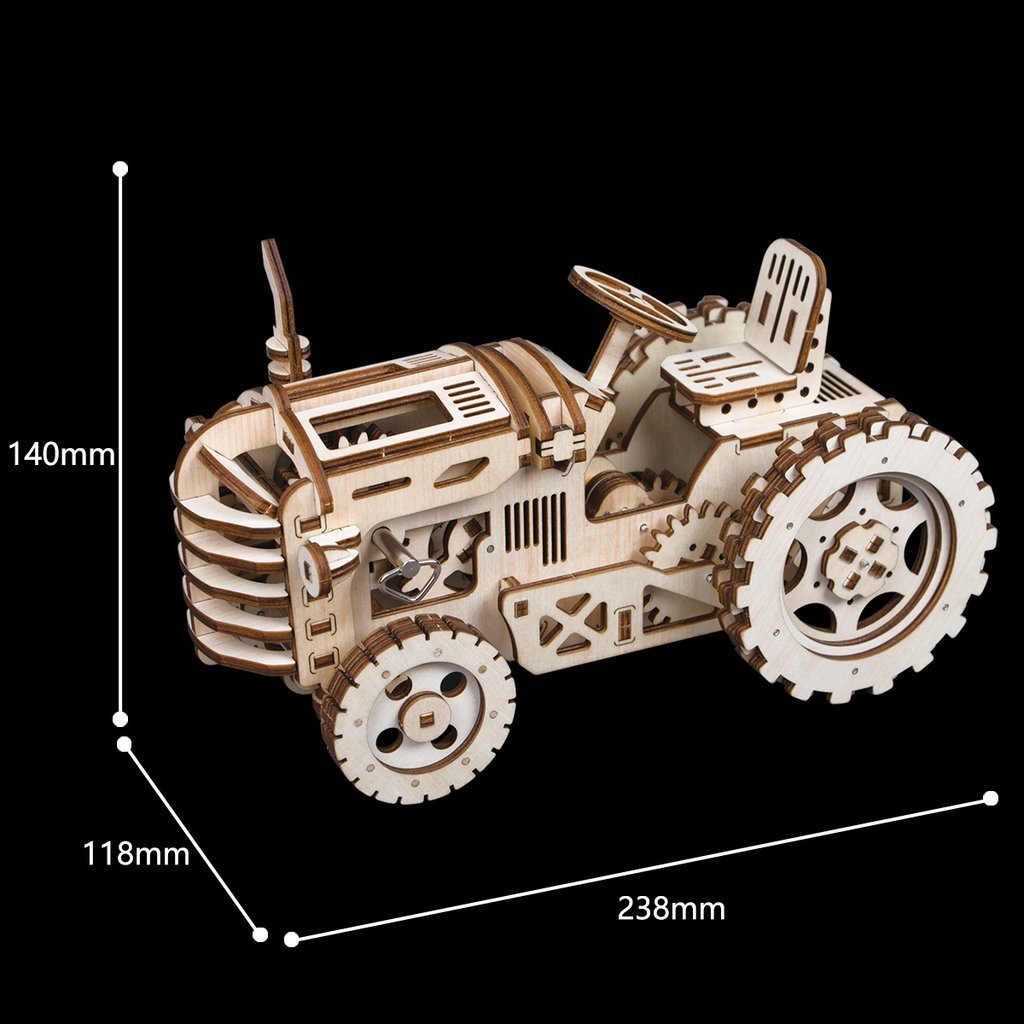 Tractor 3D Puzzle - Mechanical-Mechanical Wooden Puzzle-Robotime--