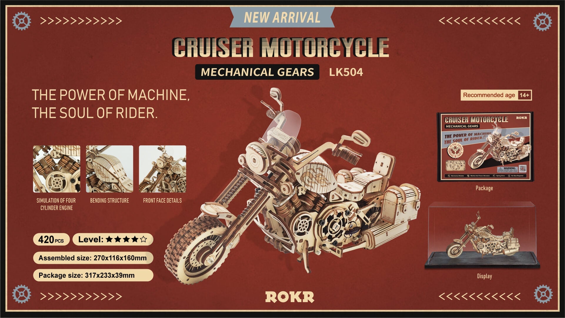 Cruiser Motorcycle-3D Puzzle-Robotime--