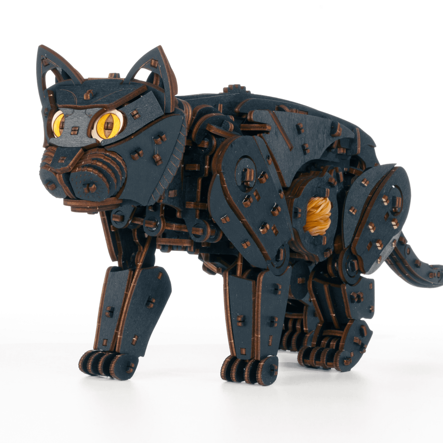 Mechanical Cats | White or Black Mechanical Wooden Puzzle-Eco-Wood-Art--